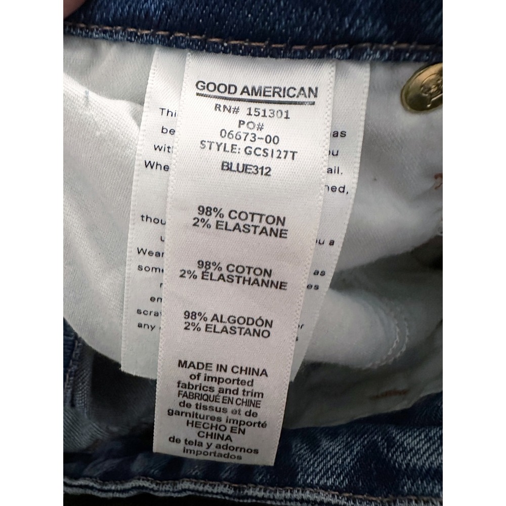 Good American Good Curve Straight Distressed Leg Jeans Women's Size 8/29 - Picture 9 of 15